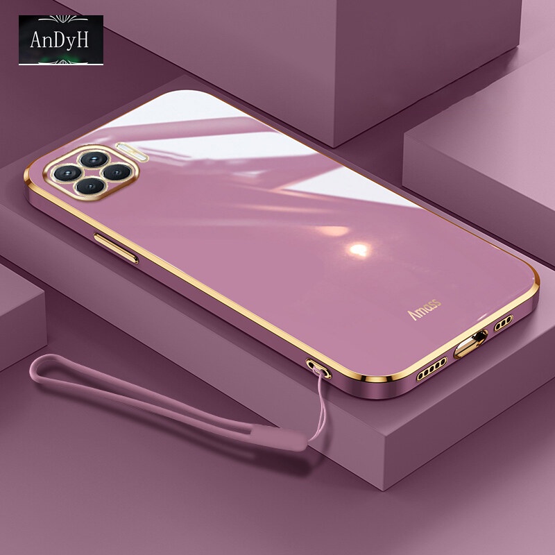 Soft case Silikon Dengan lanyard Untuk OPPO A93 2020 Reno 4F F17 Pro