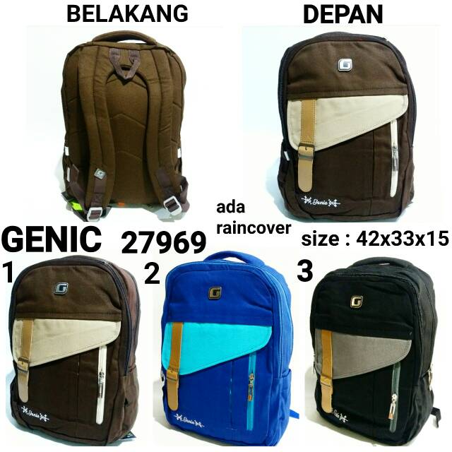 Tas sekolah ransel backpack wanita Genic 27969 tas punggung murah da terbaru