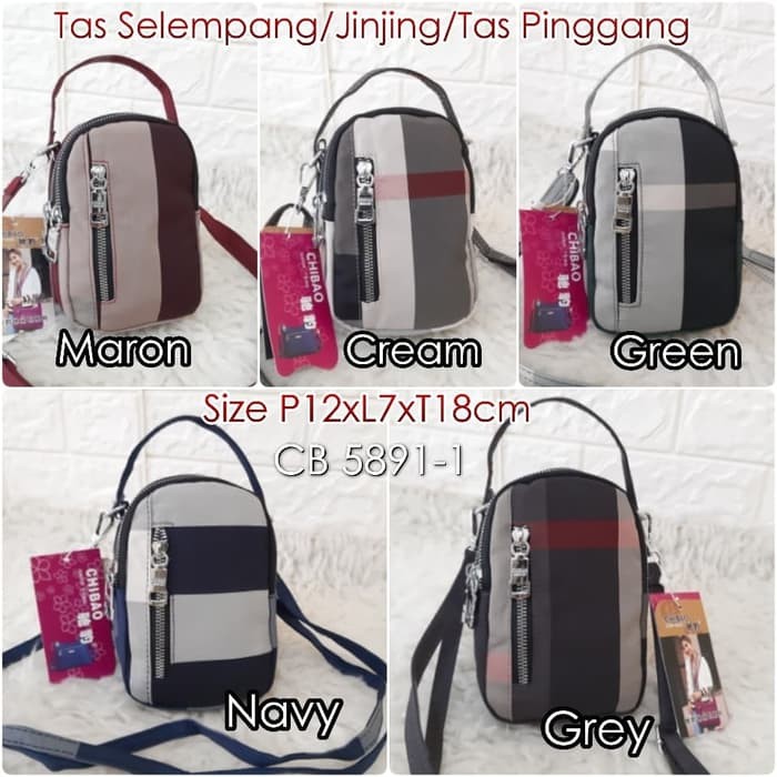 ESCb58911 Tas Chibao Motif 3in1 Mini Tas Selempangjinjingtas Pinggang - Biru