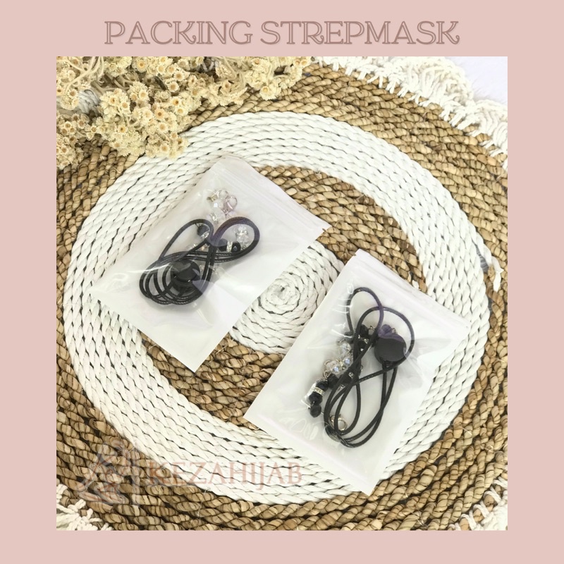 Strap Mask Mutiara &amp; Polos Tali masker Hijab