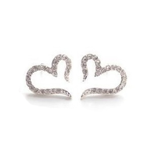 Hu Hu Hu Hu Hu Alat Bantu Pasang Kacamata♡ Anting Stud Tindik Bentuk Hati Aksen Kristal Berlian Imitasi Untuk Wanita