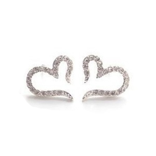 Hu Hu Hu Hu Hu Alat Bantu Pasang Kacamata♡ Anting Stud Tindik Bentuk Hati Aksen Kristal Berlian Imitasi Untuk Wanita