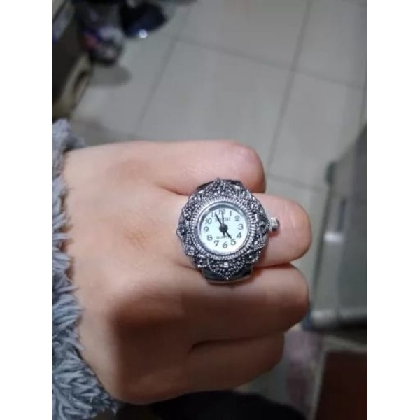 Jam cincin wanita unik cantik elegan, jam cincin analog hidup