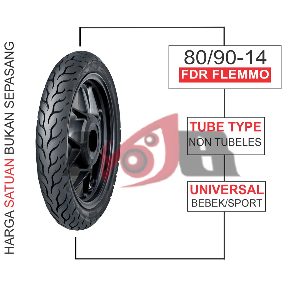 FDR 80/90-14 Flemmo Tubetype Ban Luar Depan Motor Matic