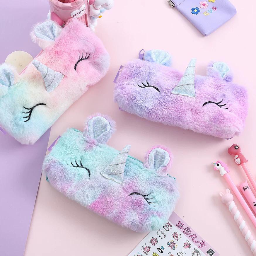 

Terjangkau Tempat Pensil Unicorn Kotak Pensil Sekolah Fluffy Bulu Kado Unik Lucu 爱