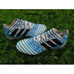 Soccer Adidas Nemeziz Messi 17 1 FG   White Energy Blue