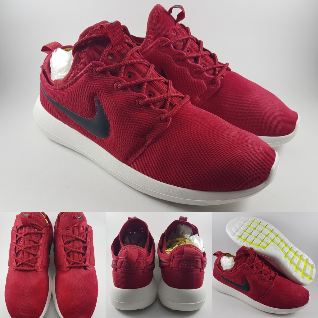 nike roshe red and black