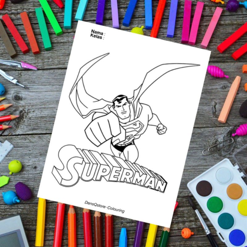 

Kertas Mewarnai Anak Tema Superman / Kertas Gambar (10 Lembar Gambar)