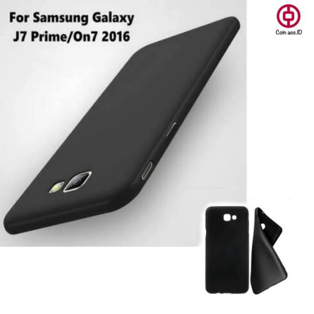 Soft case SAMSUNG J7 PRIME anti crack - warna bening dan hitam polos (black matte case)