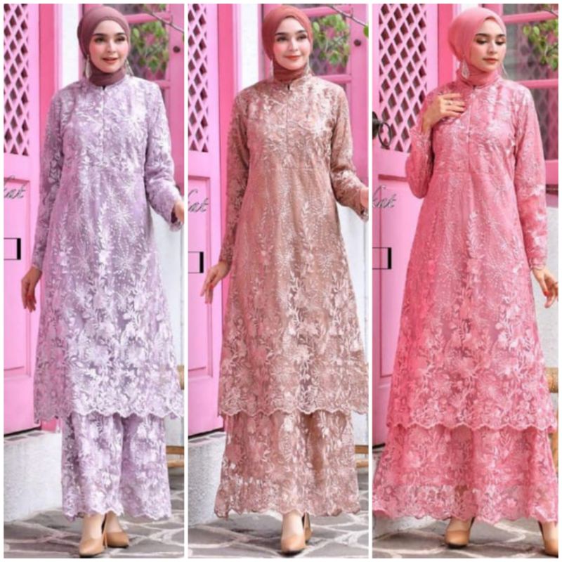 GAMIS TINGKAT MAXI BUSUI MODEL MALAYSIA/GAMIS TULLE BORDIR MUTIARA/GAMIS FULL BRUKAT/GAMIS KONDANGAN