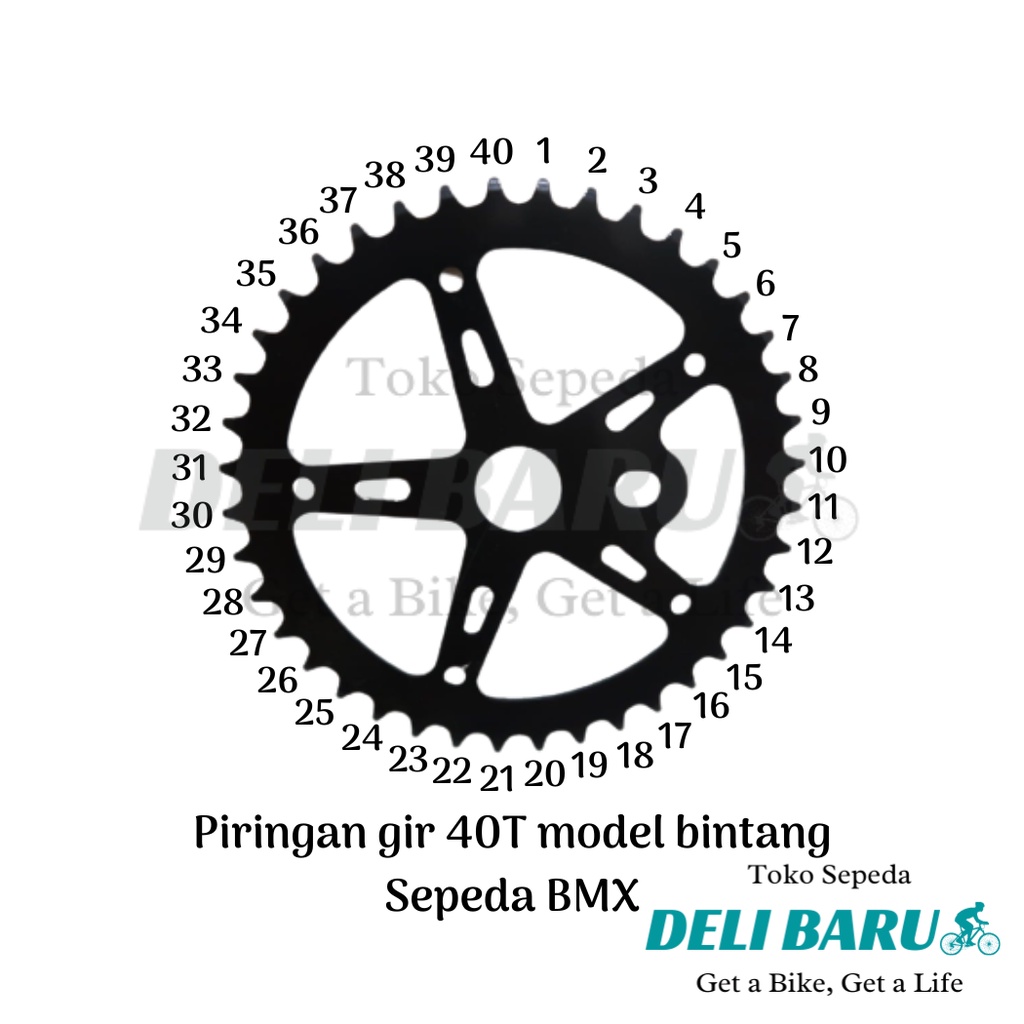 Delibaru Piringan gir 28T 32T 40T 44T model bintang GT sepeda BMX