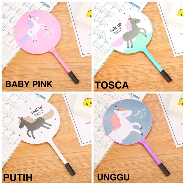 Kipas Unicorn / Alat Tulis Pulpen Pena Unicorn Anak Perempuan Warna Pink / Kipas Pulpen Unicorn