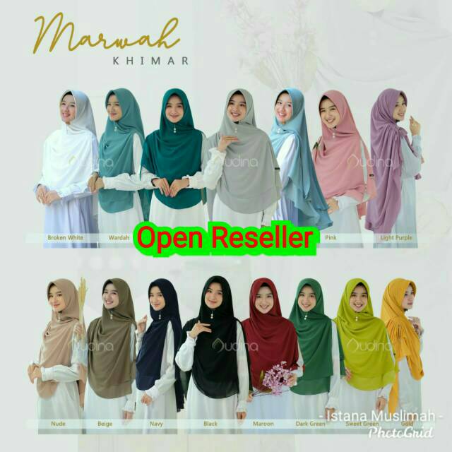 AUDINA - MARWAH KHIMAR/JILBAB CERUTY/JILBAB DUA LAYER/JILBAB SERUT