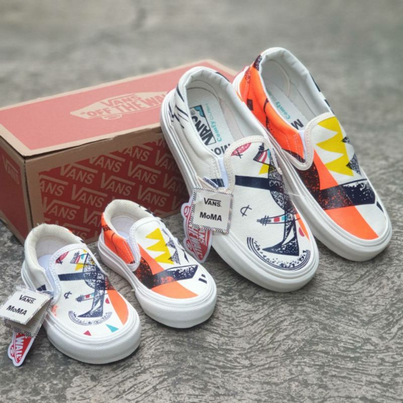 Sepatu anak slip on Vans Moma Laki Laki Perempuan unisex Sepatu Anak Usia 1 - 10 Tahun Grade Ori Premium Quality