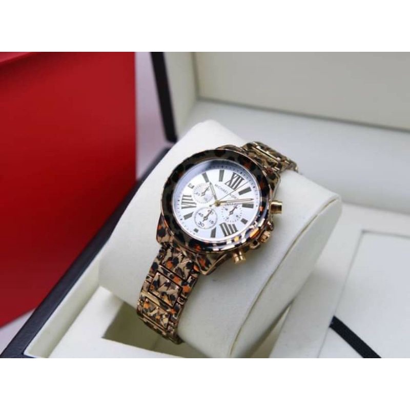 ✔️COD JAM WANITA MK RANTAI LEOPARD PREMIUM 3,6CM FREE BOX & BATRE CADANGAN TERLARIS