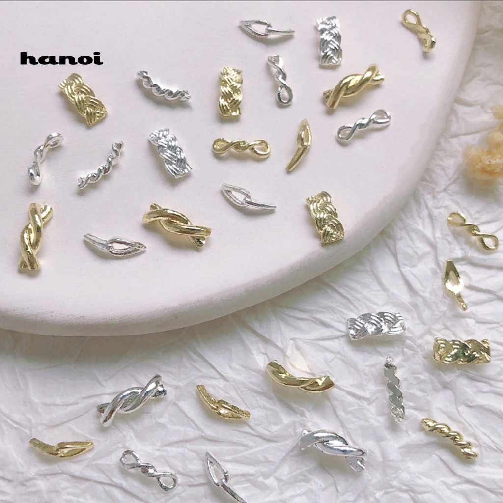 Han 20Pcs / Set Hiasan Kuku 3D Warna Cerah Untuk Dekorasi Nail Art / Manicure DIY