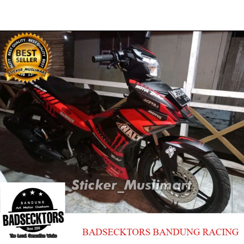 Decal MX king 150merah variasi dewal merah full body keren