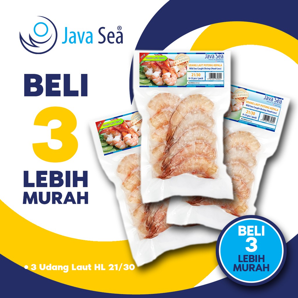 

BELI 3 LEBIH MURAH - Udang Laut Potong Kepala HL 21/30