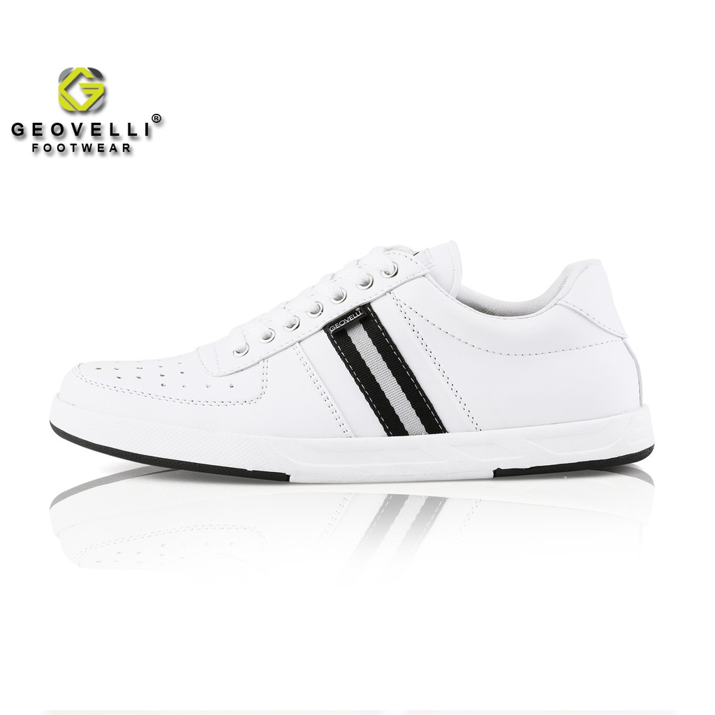 Sepatu Sneaker Putih Pria Sepatu Sneakers Terbaru Brand Geovelli Untuk Sekolah Kuliah Kerja Warna Putih G-3100-3100 Putih