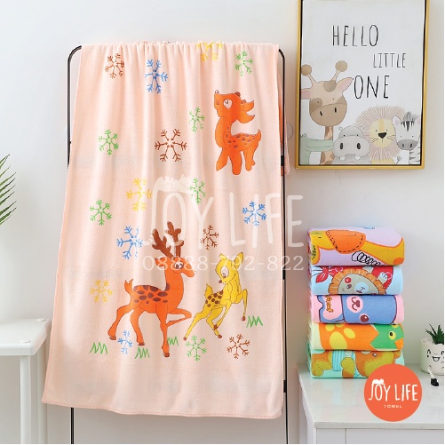 Handuk mandi microfiber 50cmx100cm / handuk anak / handuk baby motif warna tebal dan lembut