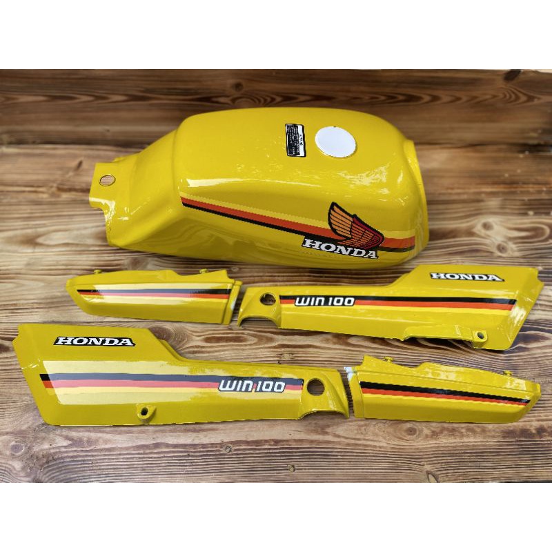 TERLARIS TANGKI SET COVER BODY DEPAN BELAKANG HONDA WIN BODY BODI SET HONDA WIN WIN100 WARNA KUNING