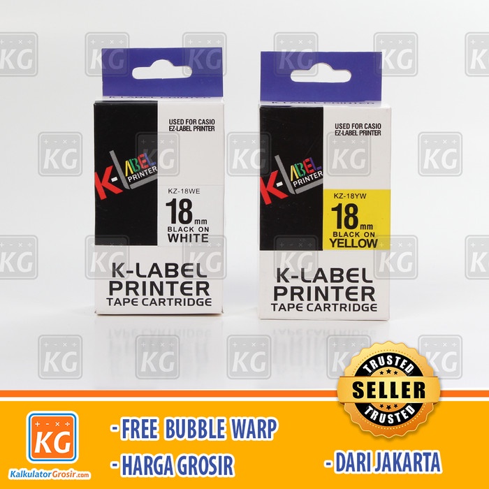 

(TERLARIS) Kertas K Label Printer EZ Label 18 MM Compatible Casio Tape Cartridge - Putih