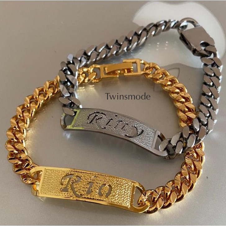 Gelang Nama custom Titanium Anti Karat bracelet korea name aksesoris wanita fashion perempuan cewek