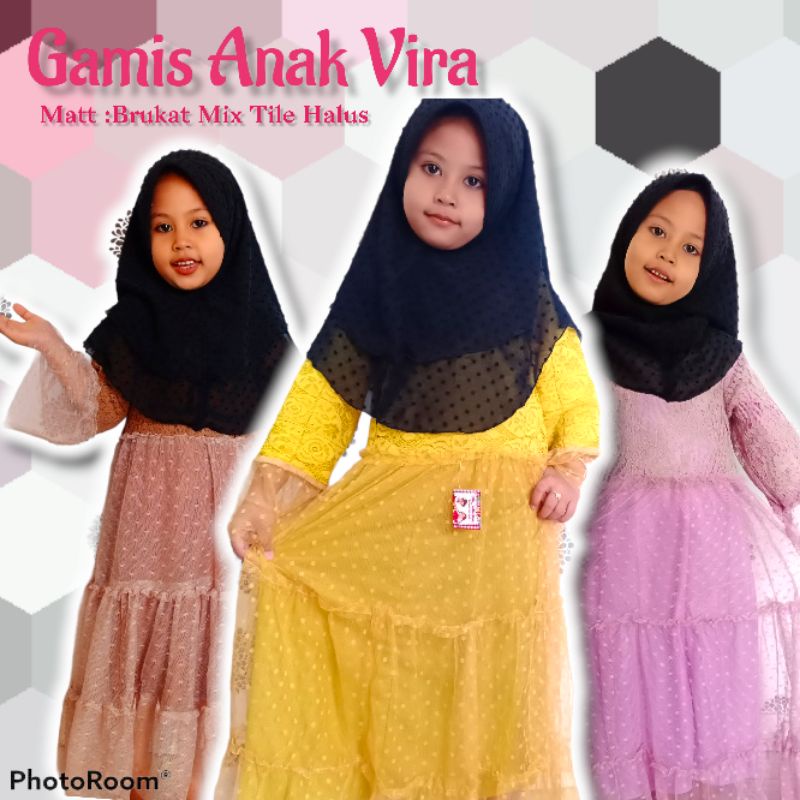 Gamis anak tile 1-6Tahun / Gaun anak 1-6Tahun/ Kado anak 1-6 Tahun