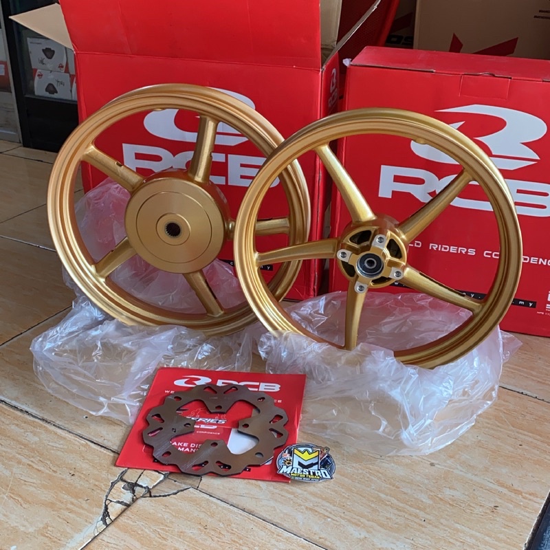 VELG RCB MIO SP522 YAMAHA EGOLC 160/185 14 GOLD & FREE PIRINGAN DEPAN
