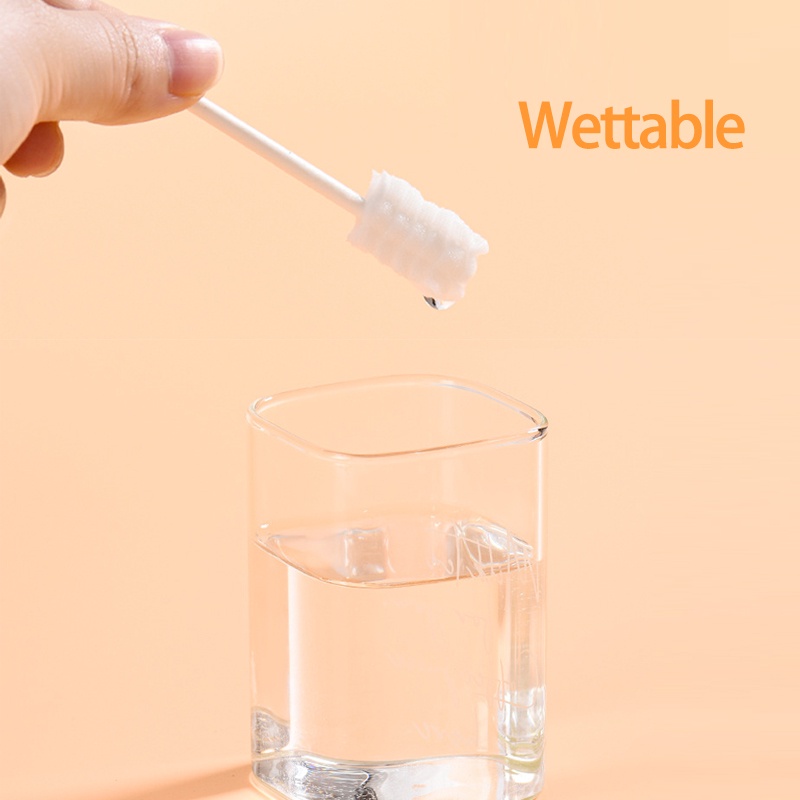 olla Pembersih Mulut Bayi/Pembersih Mulut Bayi/Pembersih Oral Penyeka Kapas Sikat Gigi Sikat Lidah Bayi untuk Bayi 0-3 Tahun