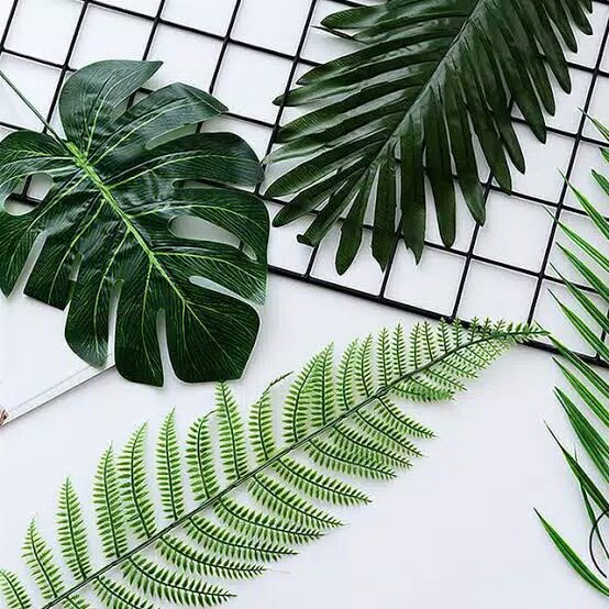 Daun Monstera Artificial Daun Hias  Palsu Ekor  Naga  Plastik 