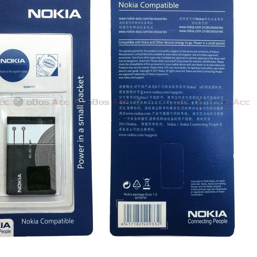 ♠ Baterai Nokia 7200 7270 C2-05 C5-03 X2-00 BL4C BL-4C BL 4 C Original Batre Batrai HP ✼