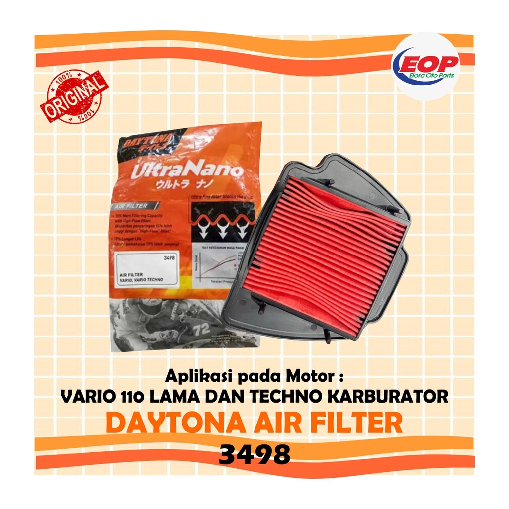 Daytona Filter Udara Vario Lama, Vario Techno 110 3498 Original