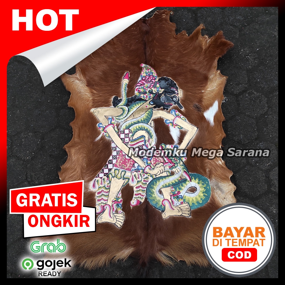 Lukisan Lembaran Wayang Kulit Full Body 77x55 cm - Bratasena Brotoseno