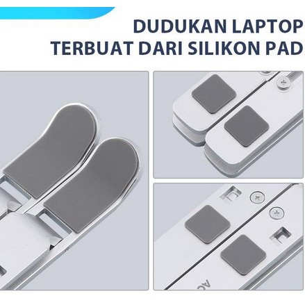 ITSTORE Laptop Stand Holder Portable Alumunium Multifungsi Anti Slip Untuk Laptop/Notebook Free Pouch Kantong