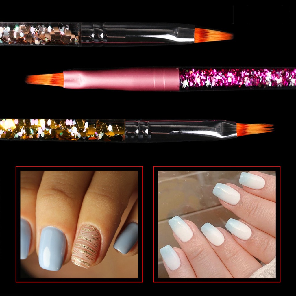 Providence Nail Art Brush Reusable Flat Head Nylon DIY Design Nail Drawing Brush for Beauty