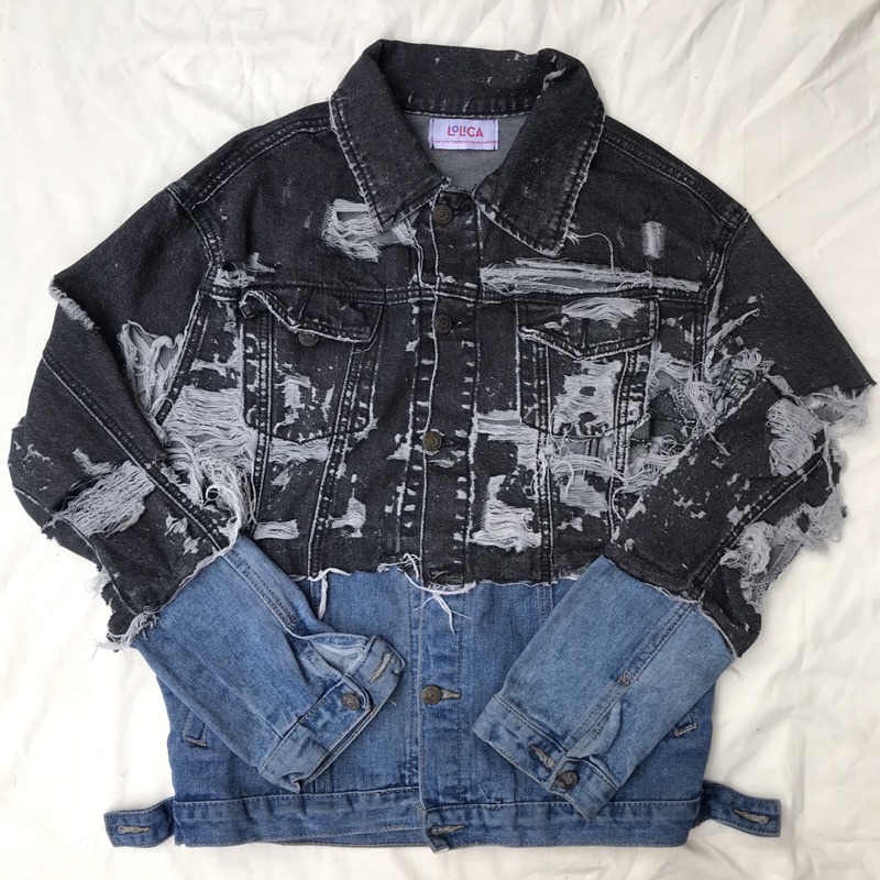 ripped denim jacket by lolica
