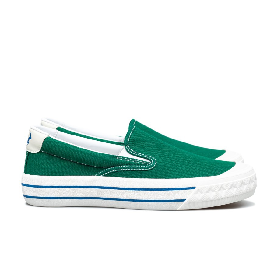 Sepatu Compass Retograde Slip On [Black White/Green/White/Blue]-2