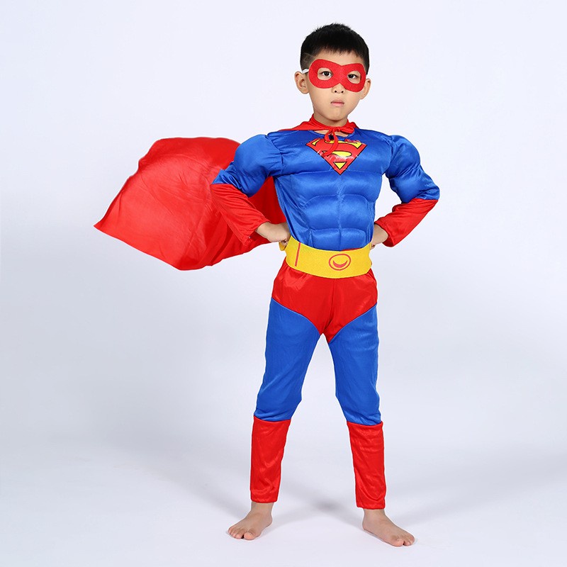 Kostum Superhero Anak Superman Baju Halloween Costume Pahlawan Cosplay