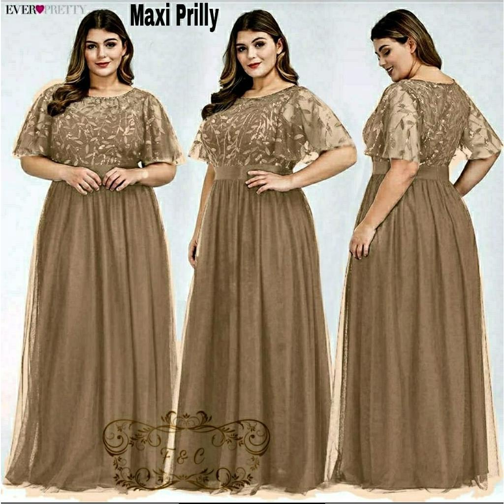 PCS MAXY PRILLY TILE MUTIARA PAKAIAN WANITA DRESS GAMIS MAXI 4 UKURAN M L XL XXL FE