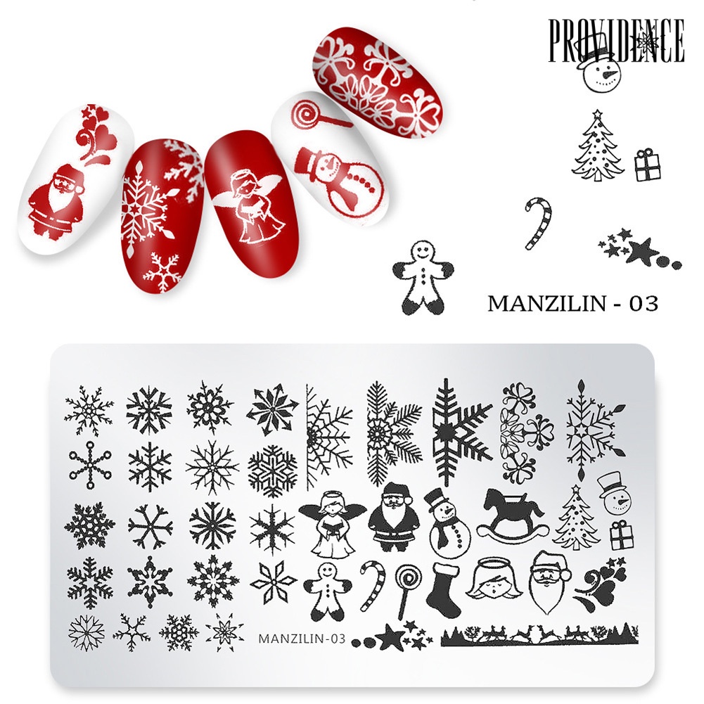 Providence Nail Art Christmas Snowflake Santa Snowman Print Image Stamping Template Plate