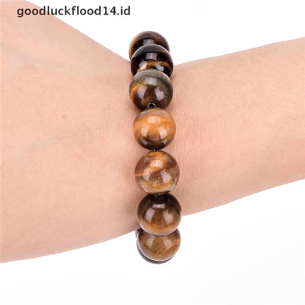 [OOID] Natural Tiger Eye Stone Lucky Bless Beads Men Woman Jewelry Bracelet Bangle Chic ID