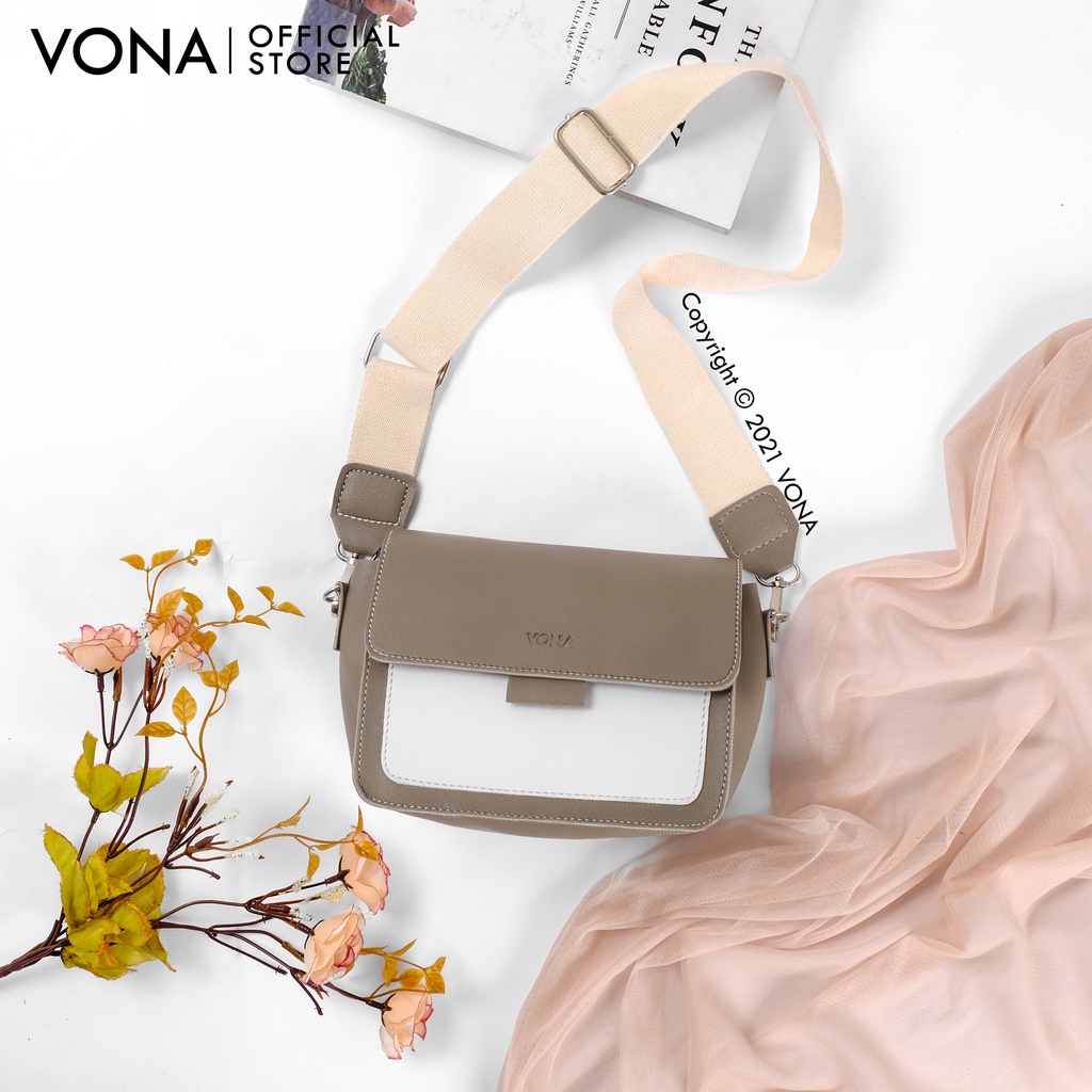 VONA Starla Sling Bag - Tas Selempang Wanita Colorblock Aksen Warna