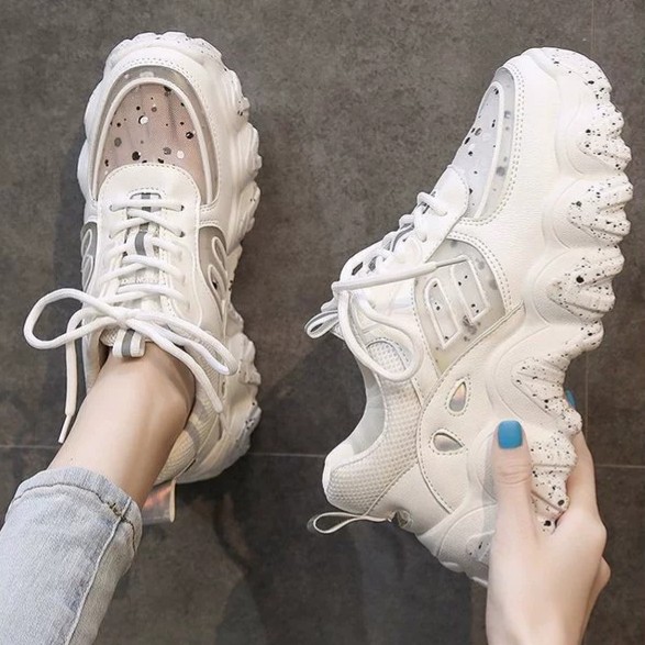JeniBell - Onix Sepatu Sneakers Wanita Import / Sneakers Wanita Impor-White