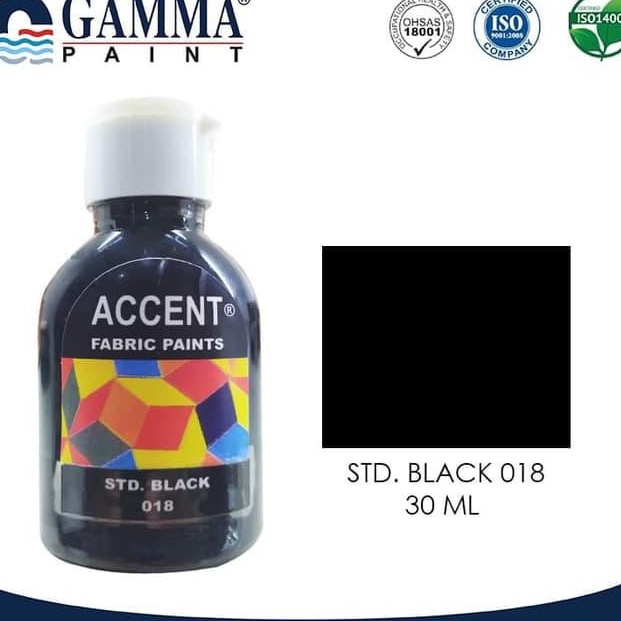 

ACCENT Fabric Paint 30ML - BLACK - Cat Kain - Acrylic Waterbased