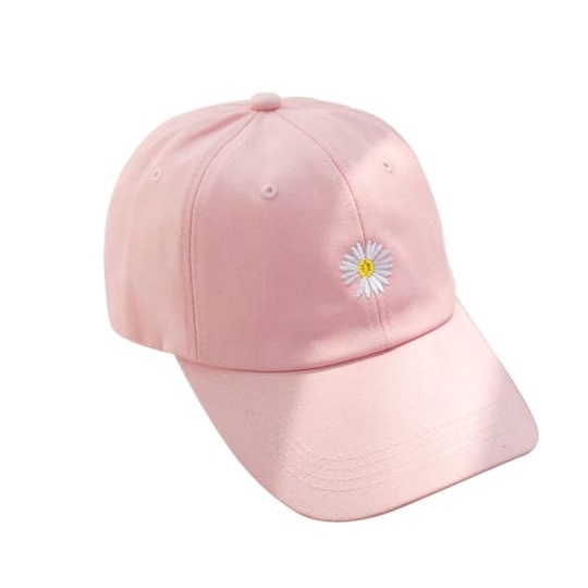 TERMURAH Topi Baseball Motif Bunga Daisy Kecil Gaya Hip Hop Untuk Wanita / Topi Bordir Bunga[COD]