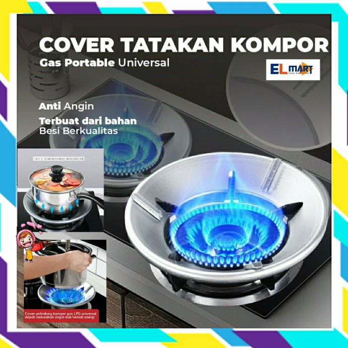 Tatakan Kompor Cover Hemat Gas Anti Angin Nampan Universal Kaki 8