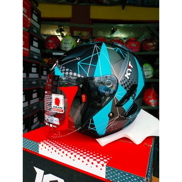 HELM KYT GALAXY FLAT R MATRIX BLUE ORIGINAL