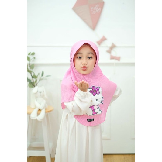 Hijab anak led #hijab anak bergo pet#bergo plisket anak#