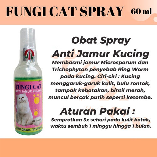 Fungi Cat Spray 60ml Obat Kulit Anti Jamur Gatal Kucing Cat Kitten 60 ml